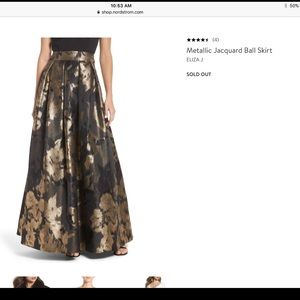 Eliza J metallic Jacquard ball skirt